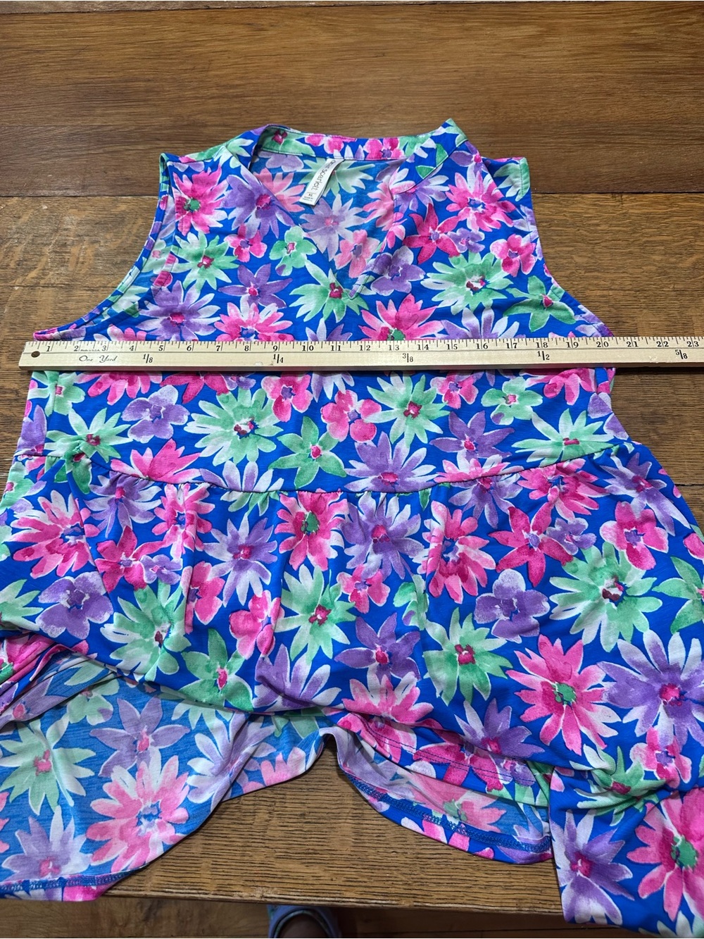 Dear Scarlett sz xl dress Blue with Pink & Green Flowers - Picture 5 of 8